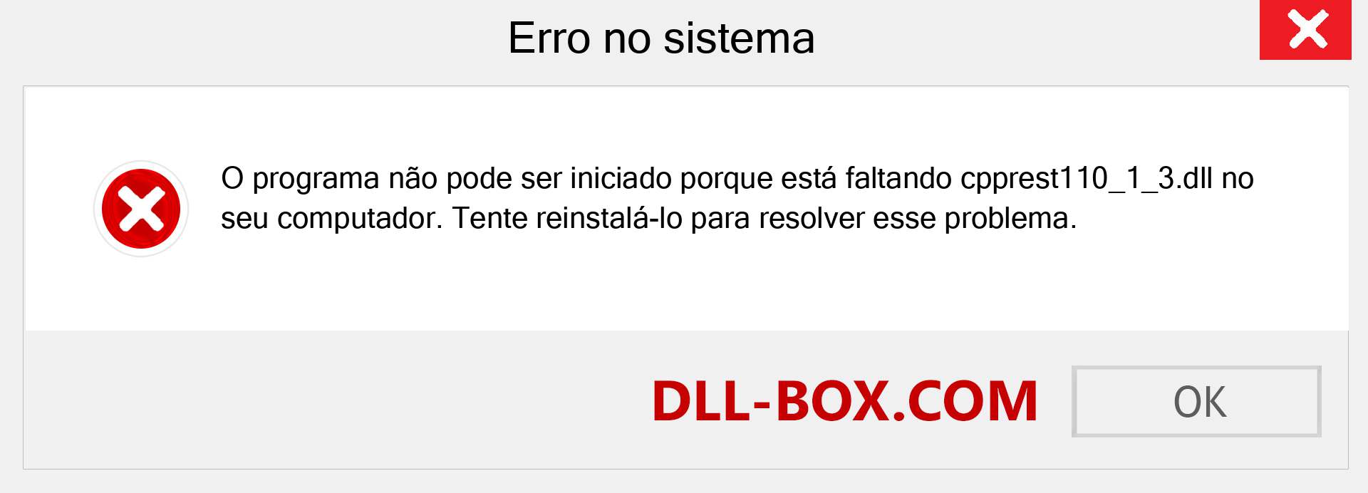 Arquivo cpprest110_1_3.dll ausente ?. Download para Windows 7, 8, 10 - Correção de erro ausente cpprest110_1_3 dll no Windows, fotos, imagens